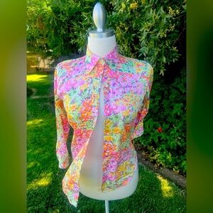 Ralph Lauren Floral 💐Button Down Shirt - Pink, Yellow, Green